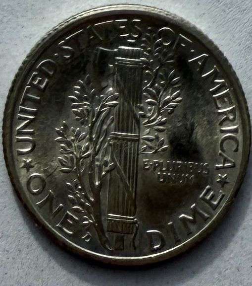 1938 D Full Bands Gem BU Mercury Dime