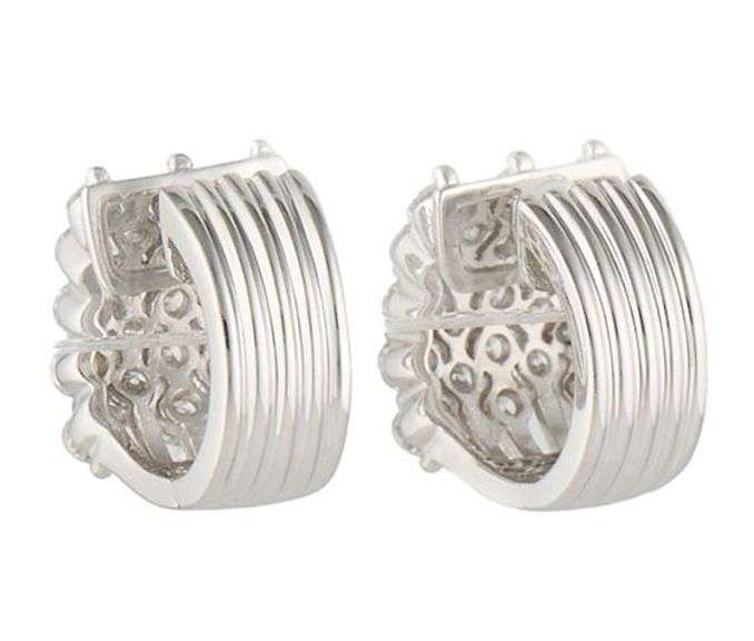 2.25ctw G SI Diamond 5-Row Hoop Earrings in 14K White Gold