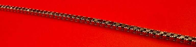 14K White Gold Black Diamond Tennis Bracelet