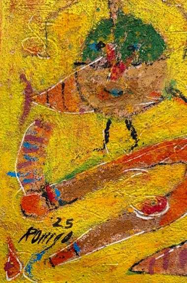 Spectacular Large Size Original Painting by Mexican Contemporary Master ROMGO