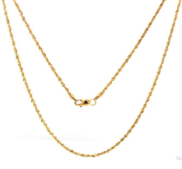 10kt Yellow gold rope chain necklace