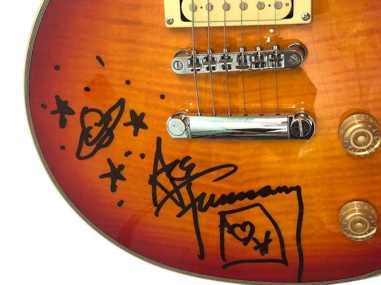 Ace Frehley of KISS Autographed Guitar with Sketches