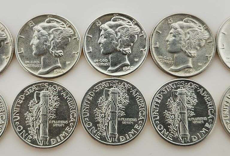 Mixed Date Roll Of Extremely Nice Mercury Dimes, $5.00 FACE