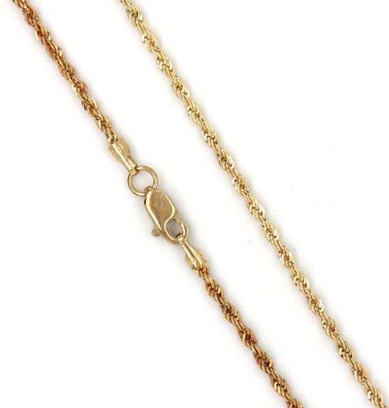 10kt Yellow gold 20-inch rope chain necklace
