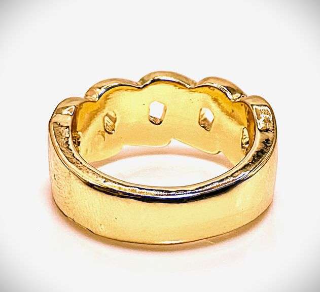 Men's 14 Kt Gold Plate 5 Cttw Lab Simulated Diamond Ring.