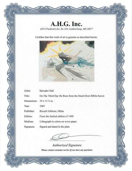 Highly Collectible and Rare Salvador Dali Original Llithograph from the 'Biblia Sacra' Suite