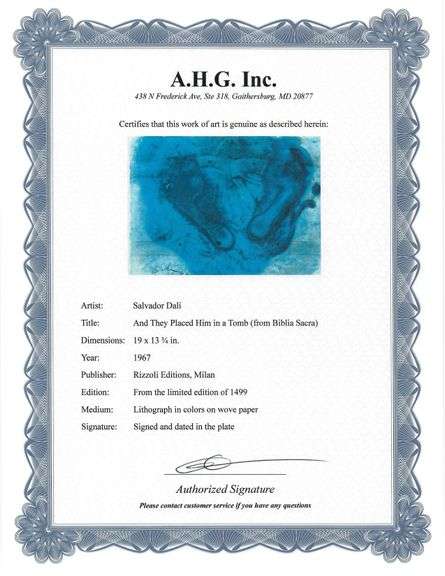 Highly Collectible and Rare Salvador Dali Original Llithograph from the 'Biblia Sacra' Suite