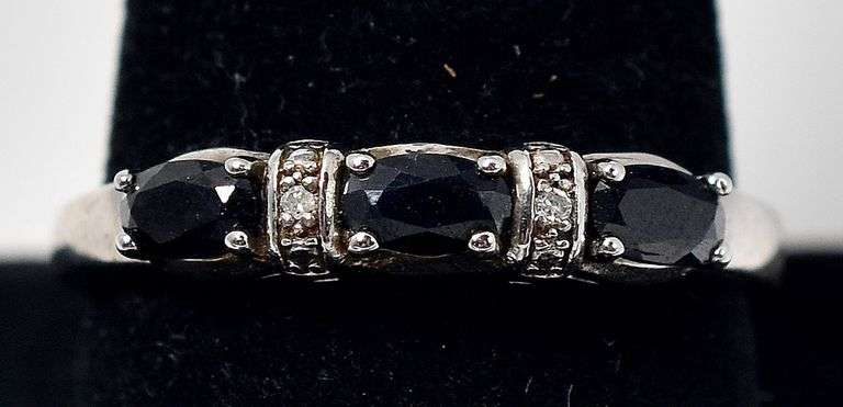 Black Spinel Gemstone Ring in Sterling Silver