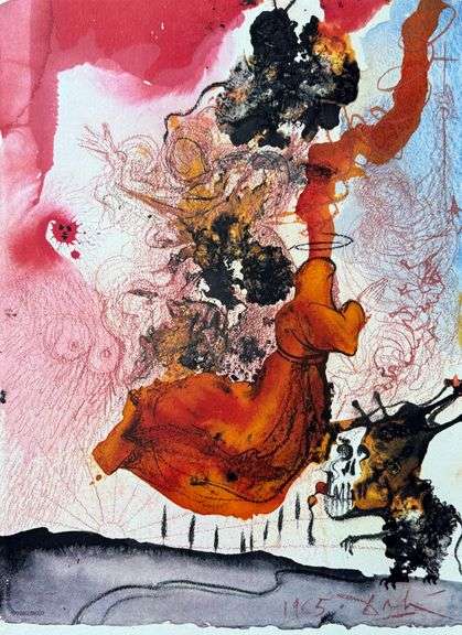 Highly Collectible and Rare Salvador Dali Original Lithograph from the 'Biblia Sacra' Suite