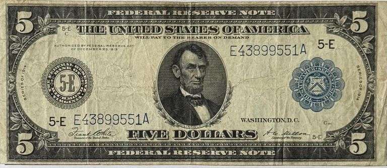 $5 Series 1914 Fed Reserve Note