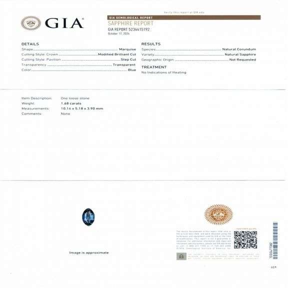 18K WHITE GOLD UNHEATED BLUE SAPPHIRE AND DIAMOND RING 2.12 C.T.W., GIA CERTIFIED