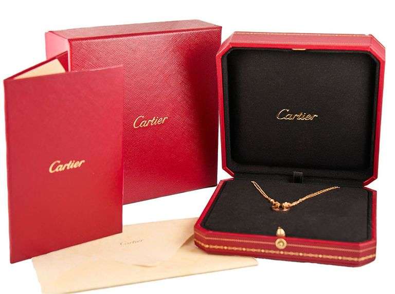Cartier 0.03ctw Diamond Two Diamond Love Pendant Necklace in 18K