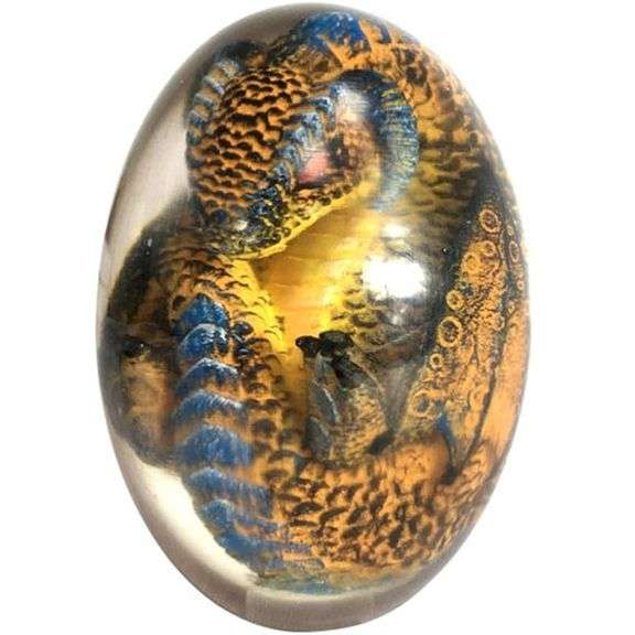 Glowing Lava Dragon Egg with Base