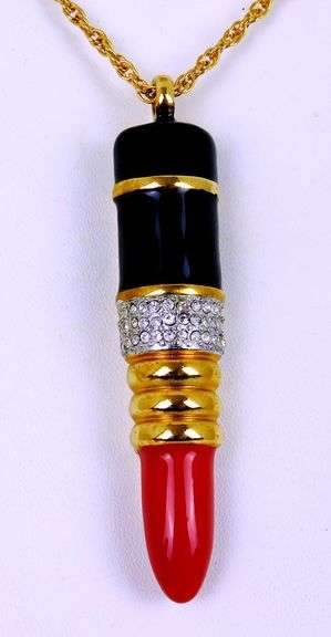 Kenneth J. Lane Lipstick Pendant & Chain