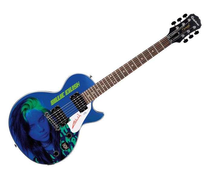 Billie Eilish Signed Gibson Epiphone Les Paul Photo Graphics Guitar ACOA