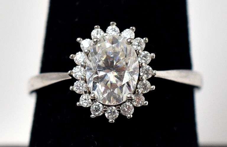 Cz Gemstone Ring in Sterling Silver