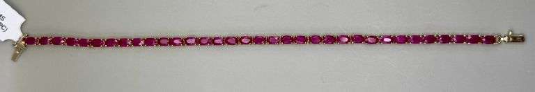 14K Yellow Gold Ruby Tennis Bracelet