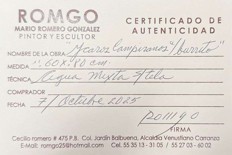 Spectacular Large Size Original Painting by Mexican Contemporary Master ROMGO