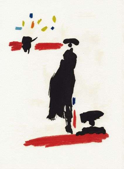 Rare Pablo Picasso Woodcut on Arches Paper from Chant Funèbre pour Ignacio Sánchez Mejías, 1976