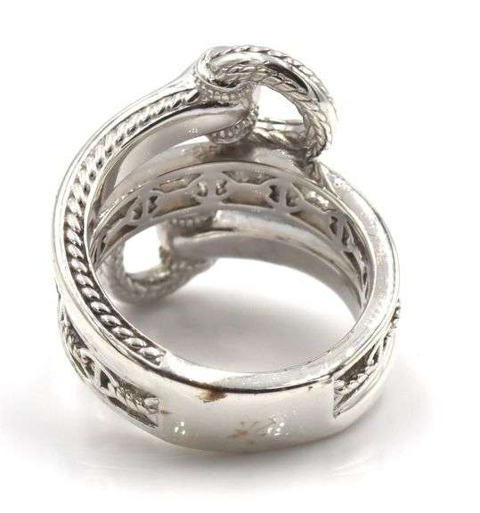 925 Sterling silver Judith Ripka Vienna bypass ring