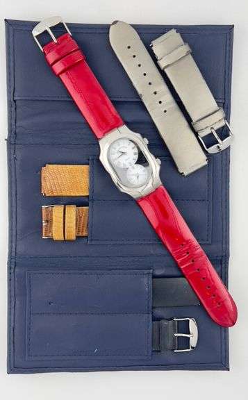 Philip Stein signature large dual time zone watch