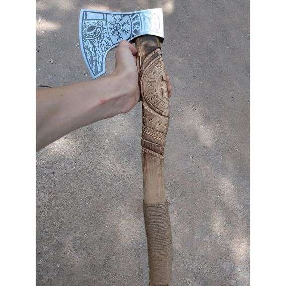 Carbon Forged Viking Axe with Rosewood Handle