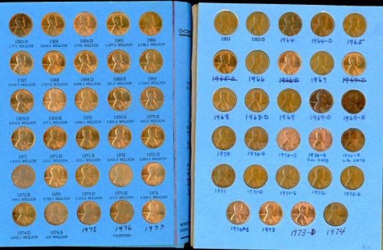 2 Lincoln Wheat Cent Albums: 1941 – 1974+