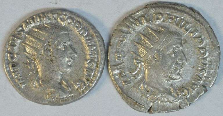 Near Mint Gordian III & Philip I Roman Silver Antoninianus, 238 to 249 AD