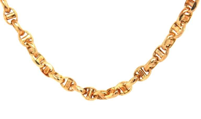 14kt Yellow gold Mariner link chain necklace