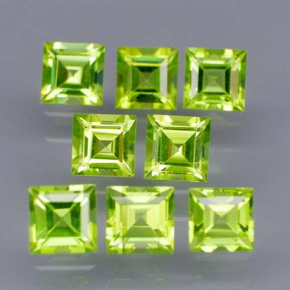 High fire brightly colored 6.02ct Peridot set!