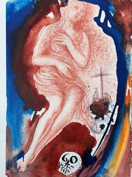 Highly Collectible and Rare Salvador Dali Original Lithograph from the 'Biblia Sacra' Suite Salvador
