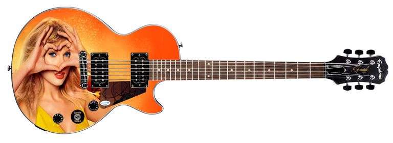 Taylor Swift Signed Custom Epiphone Graphics Guitar ACOA