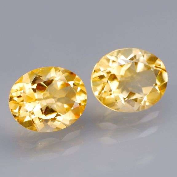 High fire 6.36ct golden yellow Citrine pair