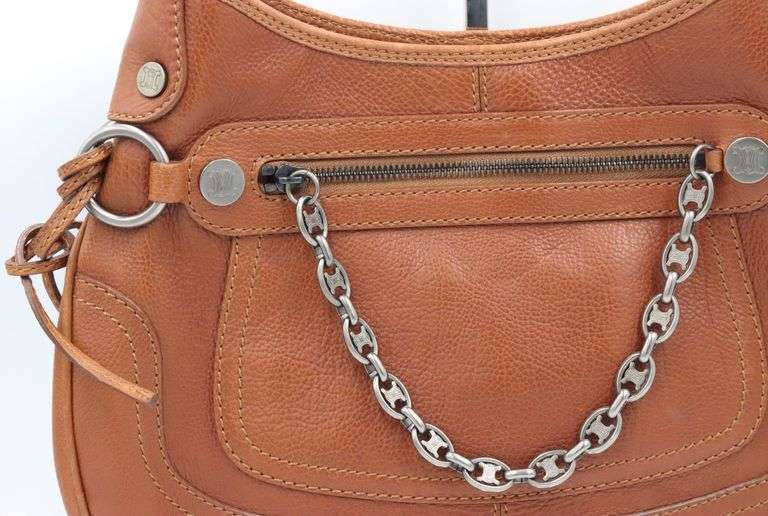 Celine leather zipper chain hobo bag