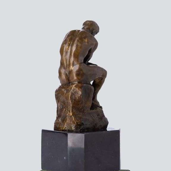 The Thinker in Bronze with Marble Base