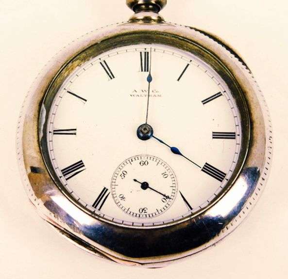 Antique A.W. Waltham Key Wind Pocket Watch, Runs