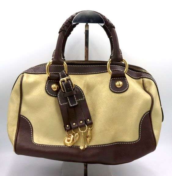 Celine gold and brown durable handle bag