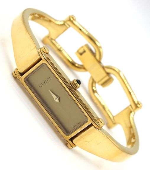 Gucci gold tone Horsebit quartz watch