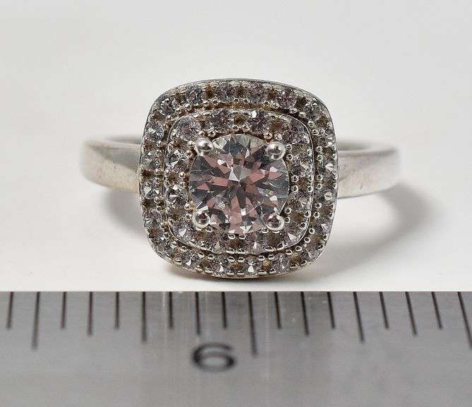 Cz Gemstone Ring in Sterling Silver