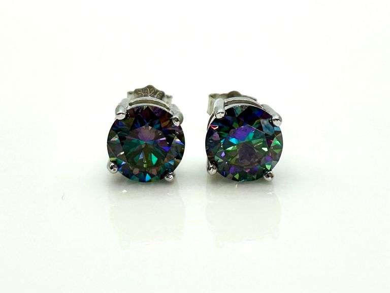 4 Ctw Russian Color Change Lab Created Alexandrite Earrings