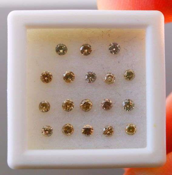 Untreated! .64ct set of real Champagne Diamonds!