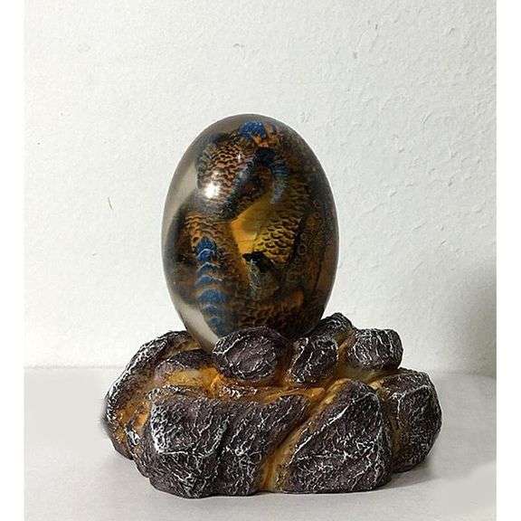 Glowing Lava Dragon Egg with Base