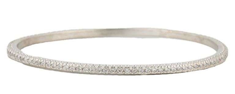 2.55ctw Round Diamond Slip On Bangle Bracelet in 14K