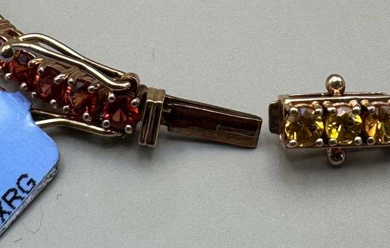 14K Rose Gold Multi Colored Sapphire Tennis Bracelet