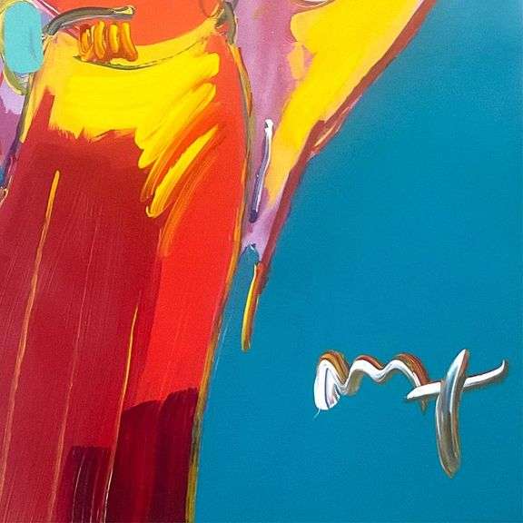 Red Angel with Heart by Peter Max