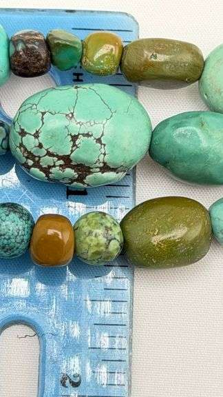 925 Sterling Silver Vintage Three Strand Turquoise Necklace