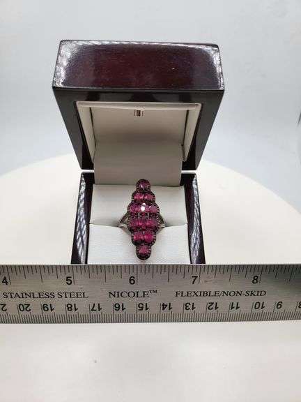 Extremely fine Victorian natural ruby in center, diamonds ring on silver