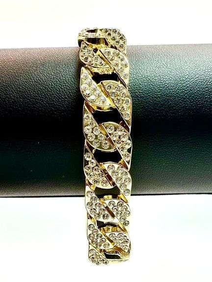 14 Kt Gold Plated 45 Gram Cuban Curb Link Bracelet