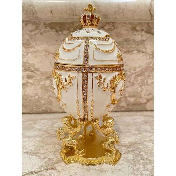 Imperial 24K Gold with Austrian Crystals Fabergé Egg & Pendant