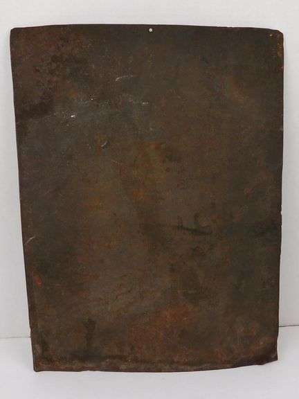 Antique Mexican Retablo Painting on Tin, St. Nicholas